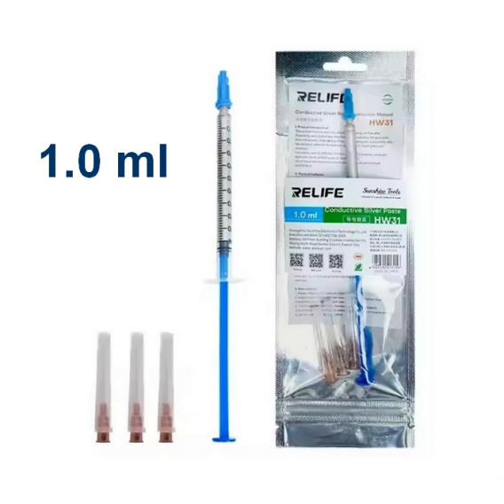 Obrázok pre Relife HW31 – Vodivé strieborné lepidlo v striekačke (1,0 ml)