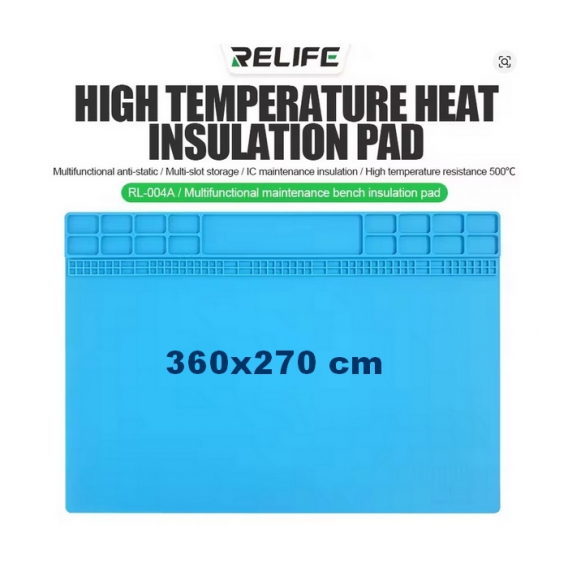 Obrázok pre Relife RL-004A – Teplovzdorná silikónová servisná podložka (360 x 270 mm)